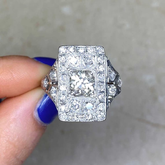 Antique Art Deco 1.45-Carat Diamond Ring, Circa 1… - image 2