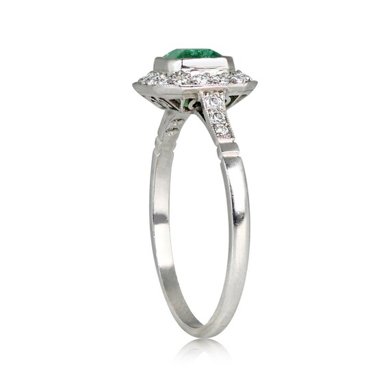 Sale - 0.63ct  Natural Emerald Cut  Ring. Bezel S… - image 4