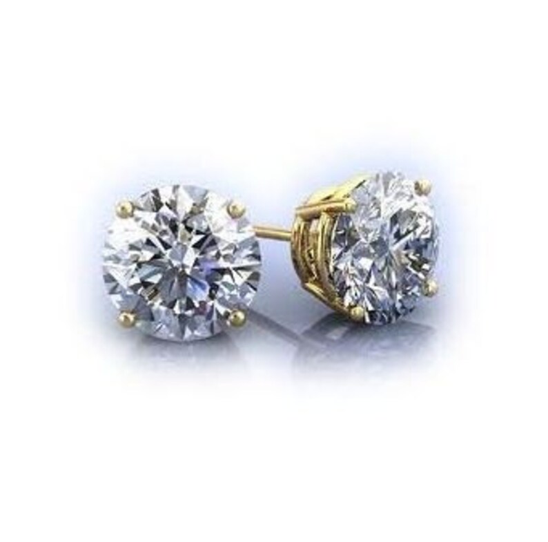 4 Carat Total Forever One Moissanite Stud Earrings on 14k | Etsy