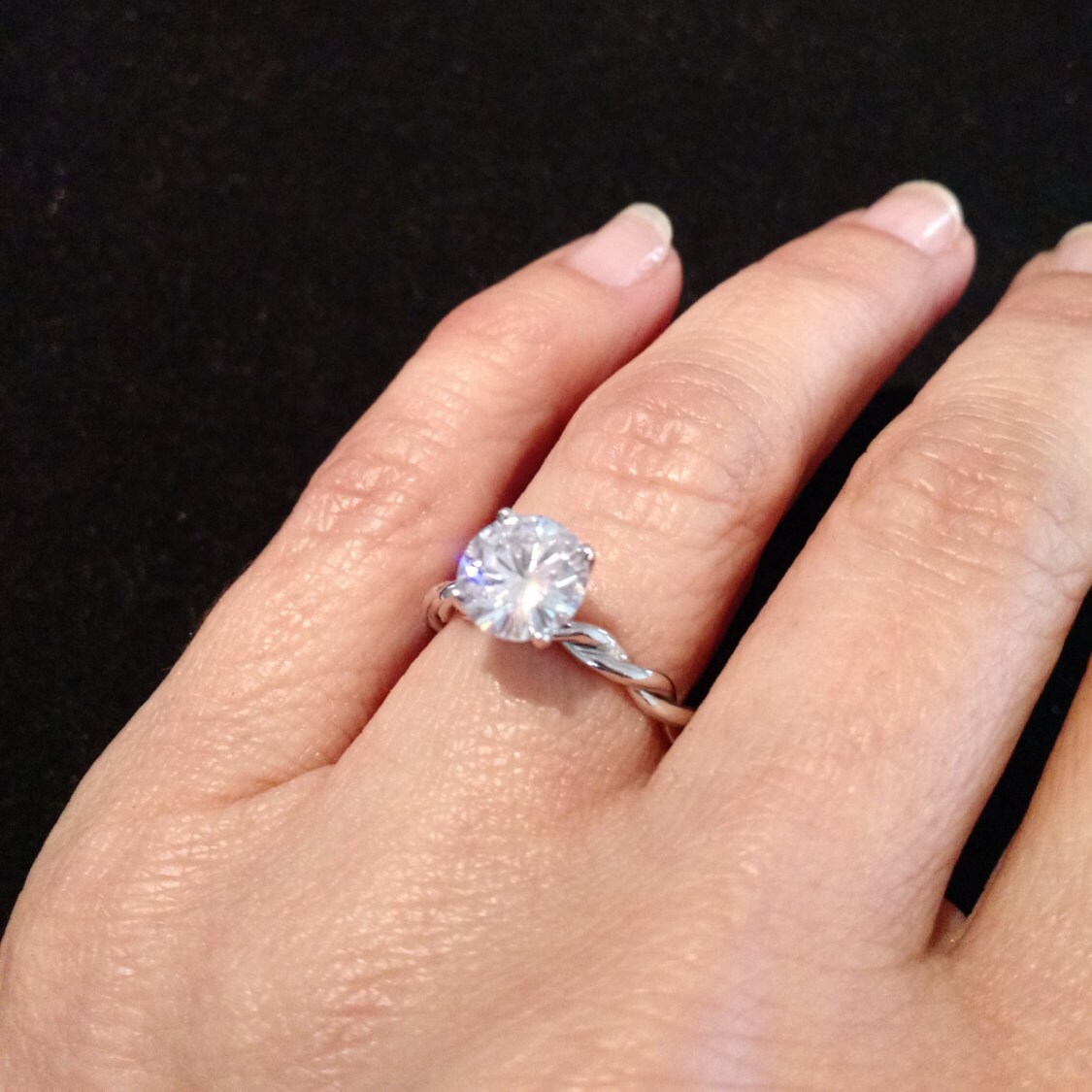 One Carat Solitaire Engagement Ring - Paula – Moissanite Rings