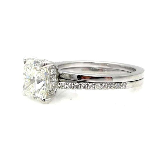 Cushion Cut Moissanite Engagement Ring Unique Solitaire 2 Etsy