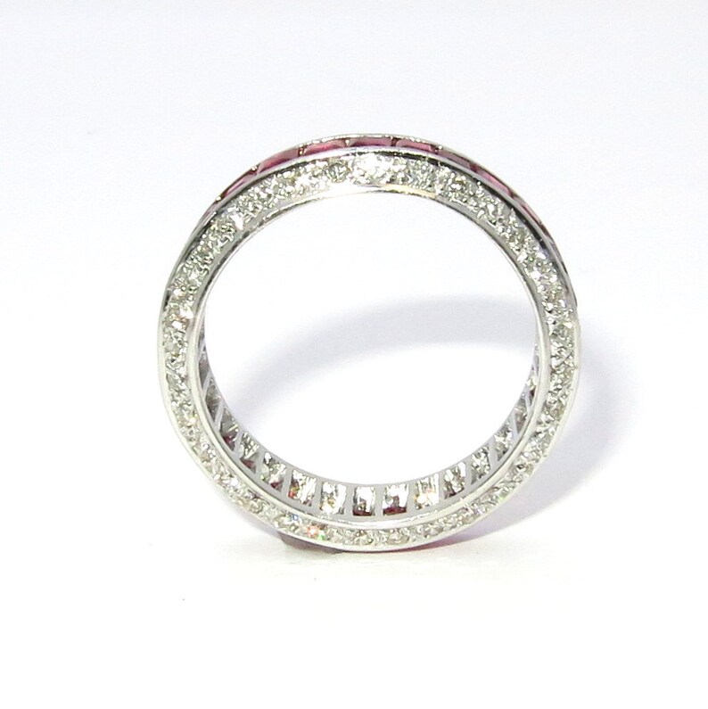 Ruby & Diamond Wedding Band Unique Wedding Band - Etsy