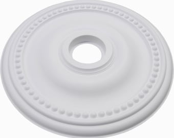 24" White Henta Plano II Ceiling Medallion Paintable ABS Modern Light Fixture