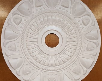 28" Henta Tulip Ceiling Medallion Ornate DIY Fan Lighting Paintable White ABS Plastic