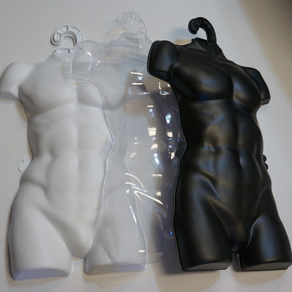 Henta Plastic Body Forms | Clothing Retail Store Mannequin (Torso, Male, Man, Set of 5)