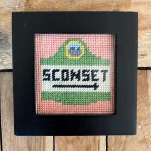 Miniature Framed Sconset Needlepoint Sign