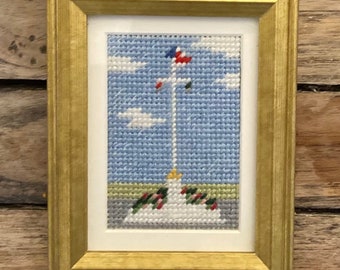 Framed Miniature Nantucket Sconset Rotary Needlepoint