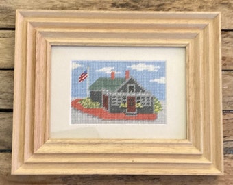 Framed Nantucket Sconset Post Office Needlepoint