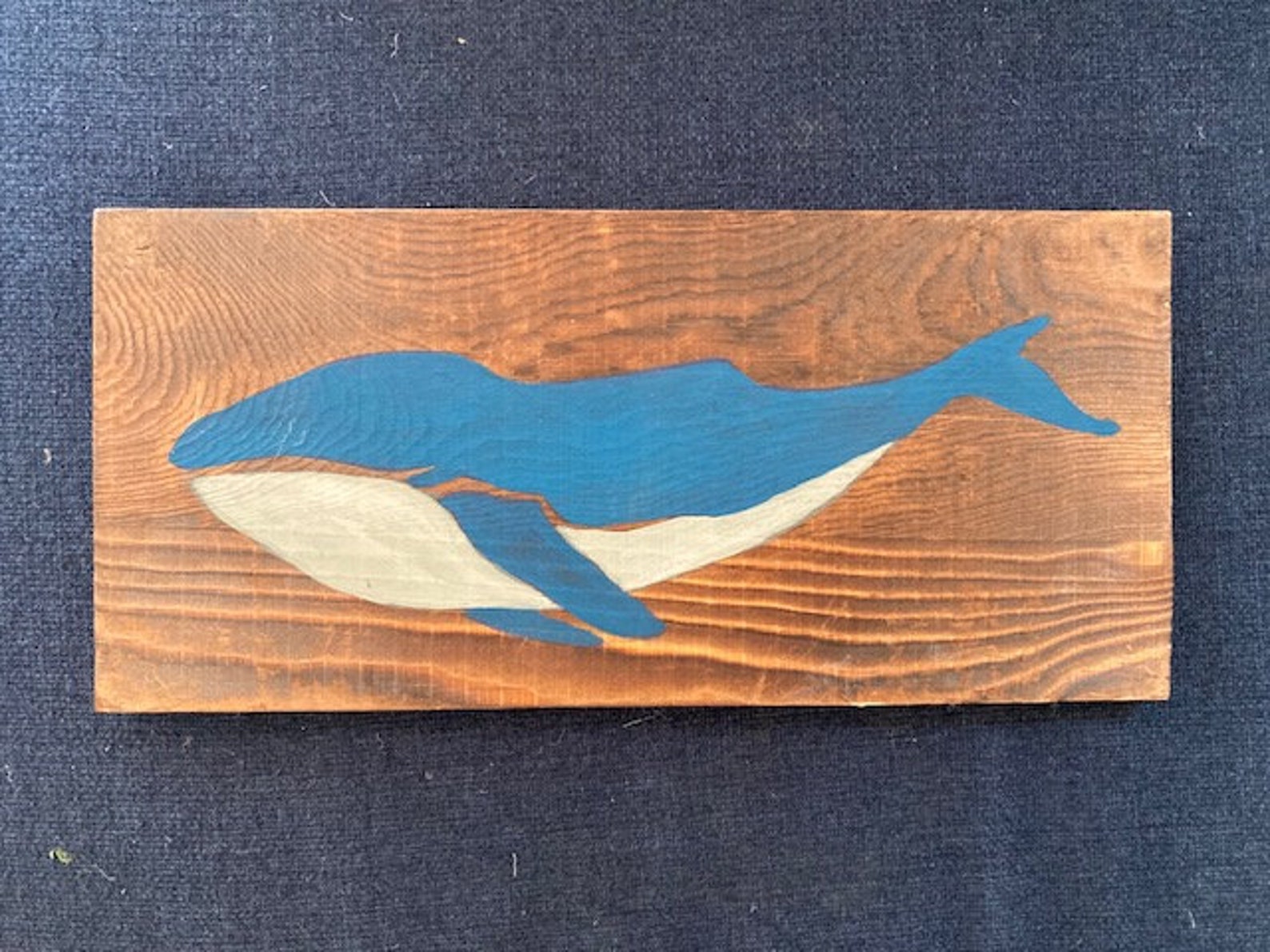 Muro de madera colgante ballena azul | Etsy