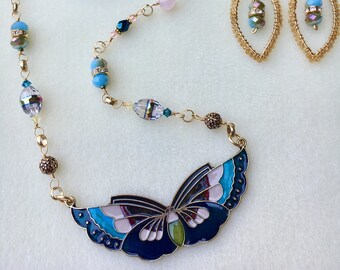 Art Deco Style Butterfly Jewelry Set