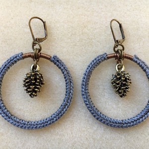 2 1/2&quot; Pine Cone Sweater Weather Earrings
