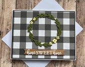 Home sweet home, home sweet home card, Wreath, Housewarming card, Moving card, New neighbor, Real estate agent New home card