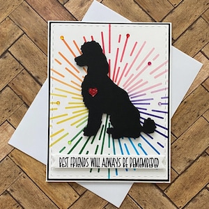 Poodle sympathy card, Pet sympathy card, Rainbow bridge card, Pet remembrance, Dog sympathy card, Best friends will always be remembered