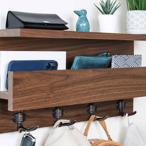 Slim Vertical Entryway Wall Mounted Key Rack Rustic Home Etsy