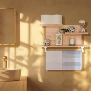 Towel bar with wood backing hotsell