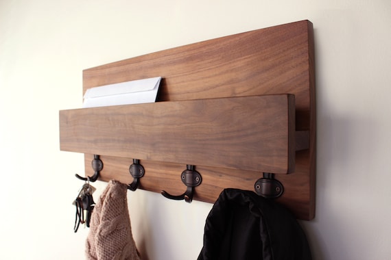Hardwood Entryway Mail Key Organizer Modern Rustic - Wall Mount Letter Organizer Hardwood Entryway Mail Key Organizer Modern Rustic - Wall Mount Letter Organizer