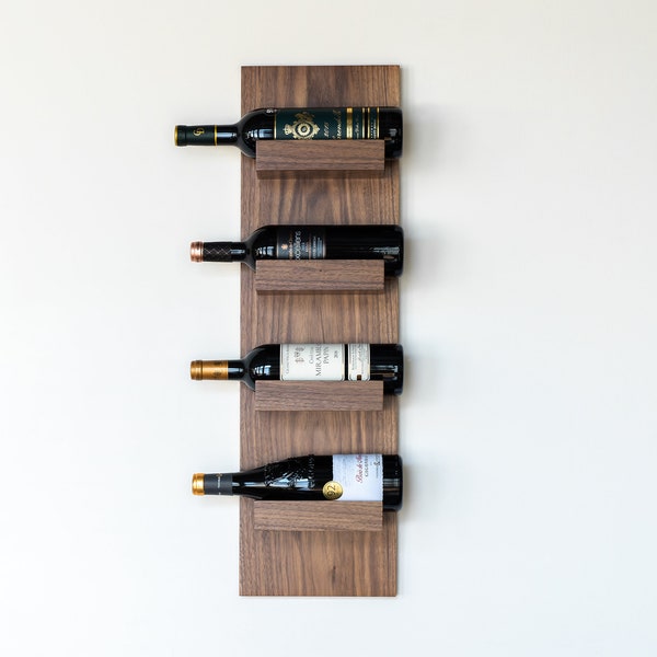 Solid Wood Wall Mounted Wine Bottle Rack , Modern Rustic Home Décor Wine Shelf #13