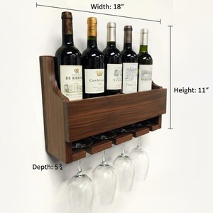 Handmade Hardwood Wine Rack & Stemware Holder from Black American Walnut #14 image 2