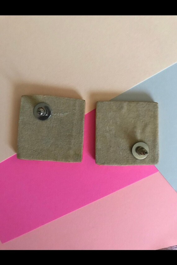 Vintage Square Yarn Thread Statement Earrings Bol… - image 5