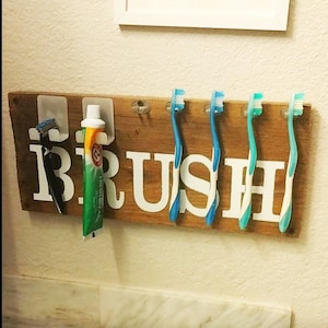 BARNWOOD BRUSH BOARD Weihnachtsgeschenk Unikat Geschenkhalter Zahnbürste Geschenk zum Geburtstag Hygieneartikel zur Aufbewahrung der Zahnbürsten rustikal