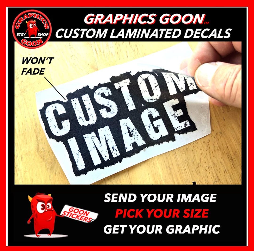 Sample Decals CUSTOM Laminated Decals Vinyl Sticker Store Window Graphic UV Won't ...