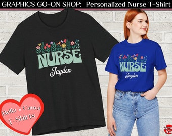 T-shirt personalizzata con fiori da infermiera - di BELLA + CANVA - T-shirt unisex