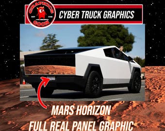 Grafica per pannello posteriore Cyber Truck Mars Horizon, rivestimento per camion Tesla