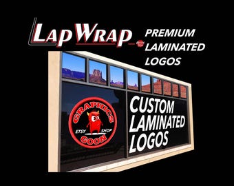 Adesivo personalizzato laminato con logo, vinile di alta qualità per food truck e vetrine di negozi.