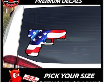 Adesivo in vinile con bandiera americana per pistola - Adesivo patriottico per Glock, grafica per auto/camion
