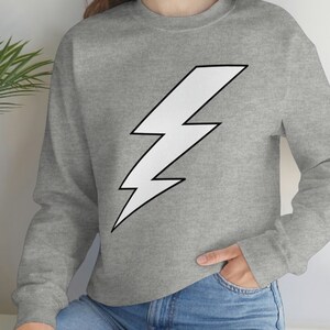 Bolt Sweatshirt, Lightning Bolt Pullover Sweatshirt, White Bolt Sweatshirt, Retro Lightning Bolt Sweatshirt, Unisex Hooded Sweatshirt