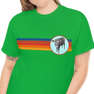 Cow Shirt, Cattle T-Shirt, Retro Cow T-Shirt, Colorful Cow T-shirt, Vintage Cow T-Shirt, Cattle T-shirt, Livestock T-Shirt Cotton Tee