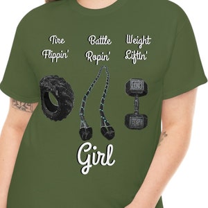 Cross Fitter Shirt, Tire Flip Shirt, Battle Ropes Shirt, Weight Lifter Shirt, Women&#39;s Cross Fitter Shirt, Fun Exercise Shirt Cotton Tee