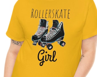 Roller Skate Girl Shirt, Rollerskates Shirt, Skatergirl Shirt, Vintage Retro Rollerskates Shirt, Cool Rollerskate Shirt Unisex Cotton Tee