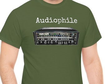 Camisa de audiófilo, camisa estéreo vintage, camisa de receptor estéreo vintage, camisa de alta fidelidad, camisa de alta fidelidad, camisa de audio vintage, camisa de algodón