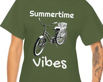 Camisa de crucero de playa de bicicleta, camisa de vibraciones de bicicleta, camisa de vibraciones de verano de bicicleta, camisa de bicicleta feliz, camisa de bicicleta de verano divertida, camiseta de ciclismo