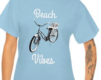 Camisa de bicicleta Beach Cruiser, Camisa de bicicleta Summer Vibes, Camisa de bicicleta Beach Vibes, Camisa de verano Unisex Heavy Cotton Tee