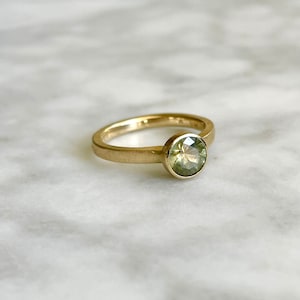 Handmade 14k Gold, .97ct Bi-Color Montana Sapphire Engagement Ring, Size 6