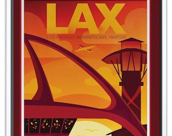 LAX Los Angeles International Airport California Canvas Print (en anglais)