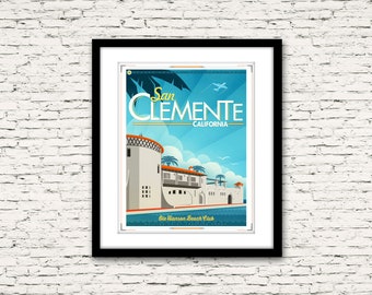 San Clemente Ole Hanson Beach Club Orange County, California Coastline Print or Canvas