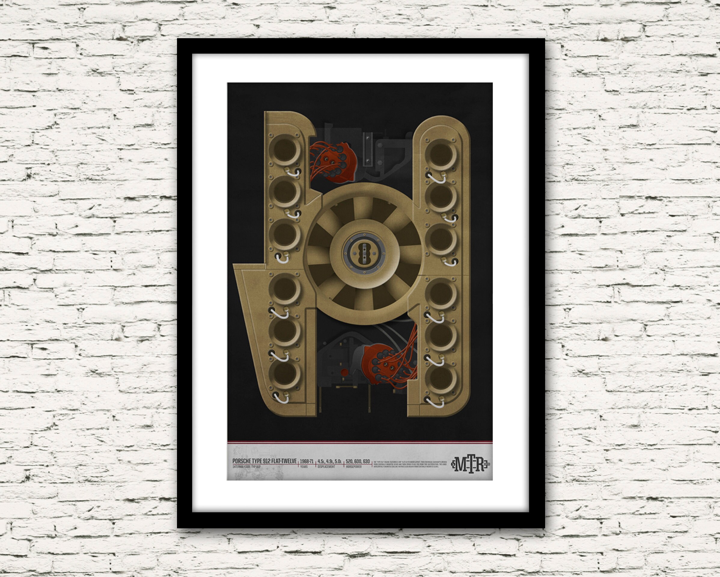Porsche 917 912 Flat 12 Motor Engine Print Or Canvas Etsy