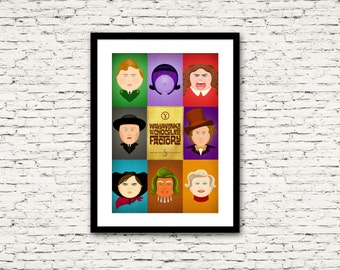 Golden Ticket Series Charlie & the Chocolate Factory All Characters 16x24 Print or Canvas