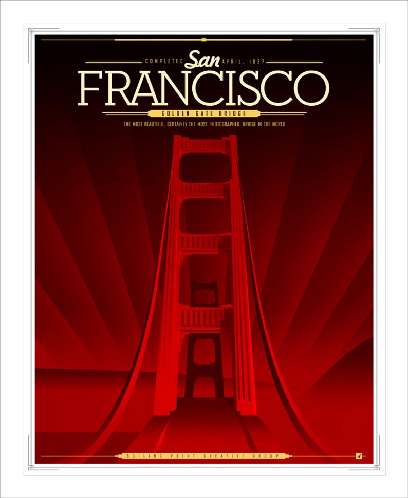 The Streets of San Francisco Series Golden Gate Bridge Print or Canvas image 2