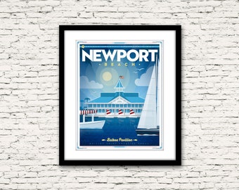 Newport Beach Balboa Pavilion Orange County California Coastline Print or Canvas