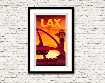 LAX Los Angeles International Airport California Print 17x27