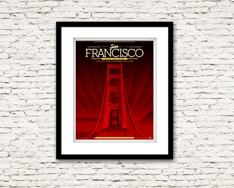 The Streets of San Francisco Series Golden Gate Bridge Print or Canvas image 1