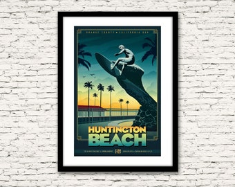 Huntington Beach "The Ultimate Challenge" Statue Print and Canvas