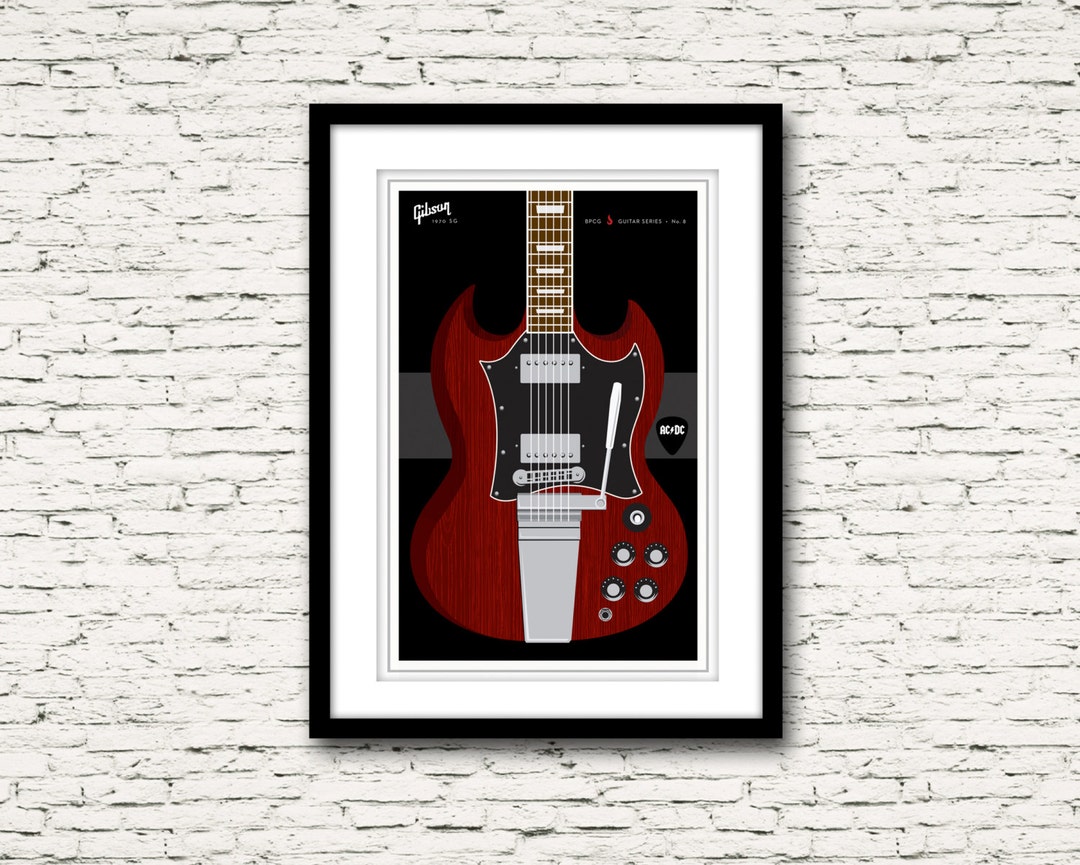 Guitars Signature Series 8 Gibson SG AC/DC Print or Canvas - Etsy
