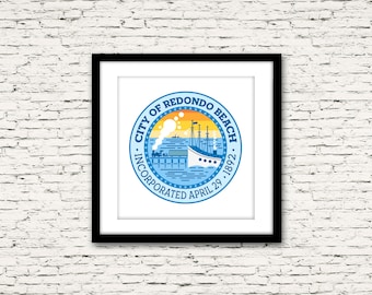 South Bay City Seal Series Sello no oficial de Redondo Beach City Seal