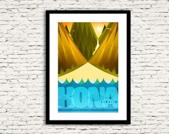 Hawaii Aloha State Poster Series 1 Kona Print or Canvas