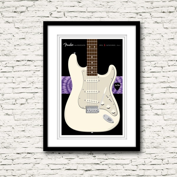 Guitars Signature Series Poster 6 Fender Stratocaster Jimi Hendrix Print or Canvas